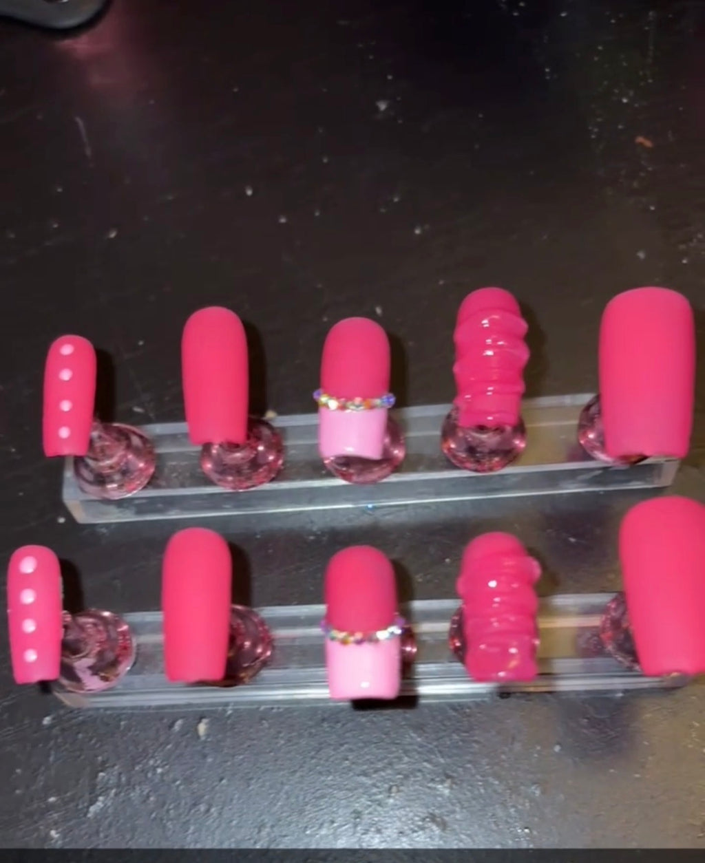 PRETTY IN PINK CUSTOM PRESS ONS