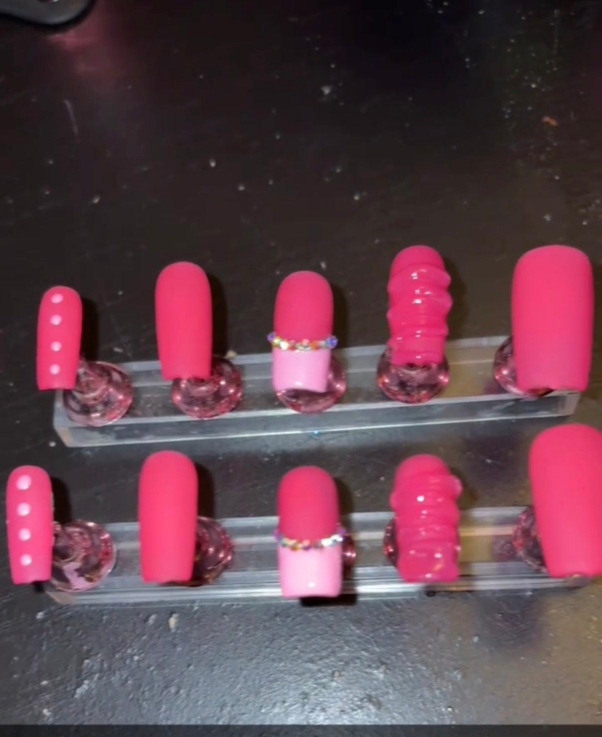 PRETTY IN PINK CUSTOM PRESS ONS